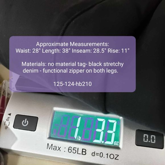 Aphrodite Juniors size 9 Black Denim Skinny Jeans with Zippered Sides - Picture 8 of 8